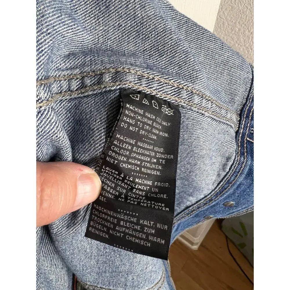Harley-Davidson Women's Denim Motorcycle Vest w/Patches Blue ~ Size L